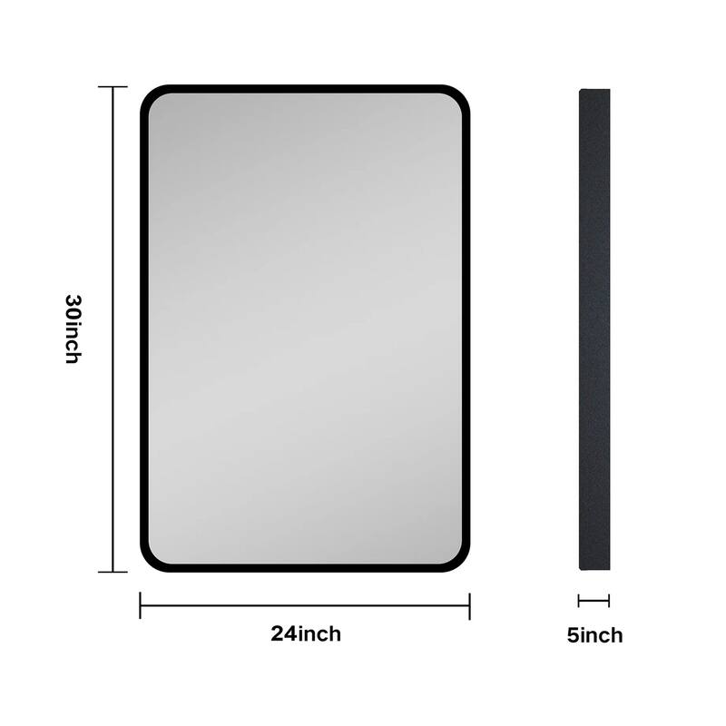 Rectangular Framed Surface/Recessed Mount Mirrored Medicine Cabinet with Shelves
