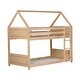 preview thumbnail 19 of 32, Twin Over Twin House Floor Bunk Bed with Headboards