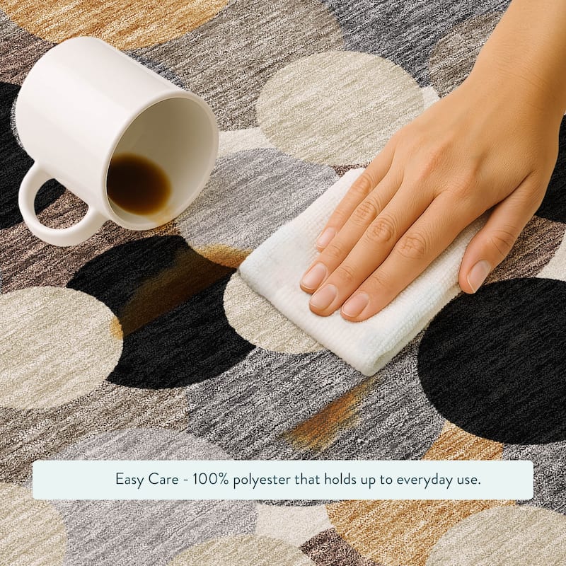 Machine Washable Indoor/ Outdoor Mucho Bubbles Chantille Rug