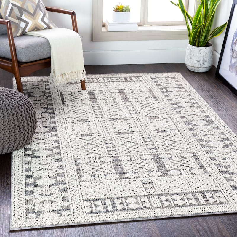 Surya Adhira Indoor/ Outdoor Farmhouse Area Rug - 8'10" x 12' - Grey