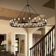 preview thumbnail 4 of 16, 54-inch Round Wagon Wheel 24-light Chandelier Black