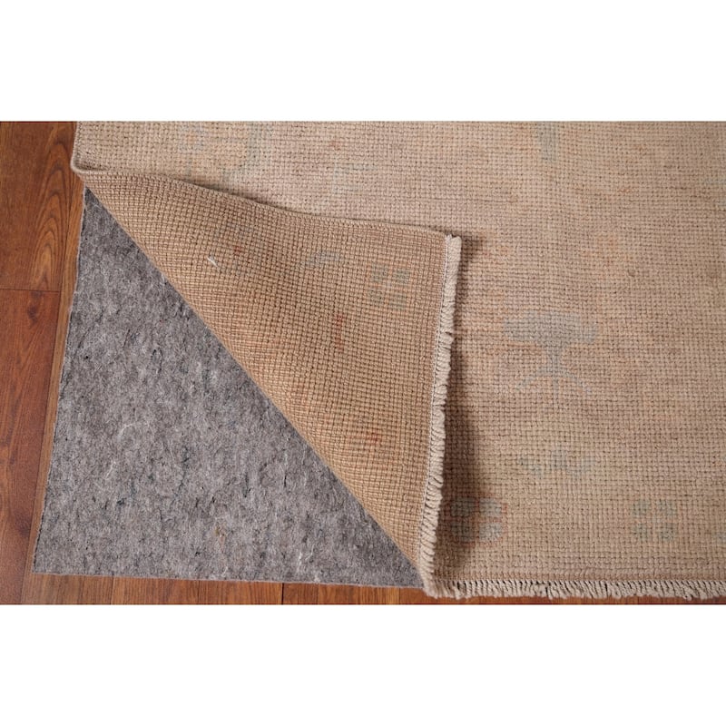 Earth Tone Oushak Turkish Runner Rug Handmade Wool Carpet - 3'0" x 11'5"