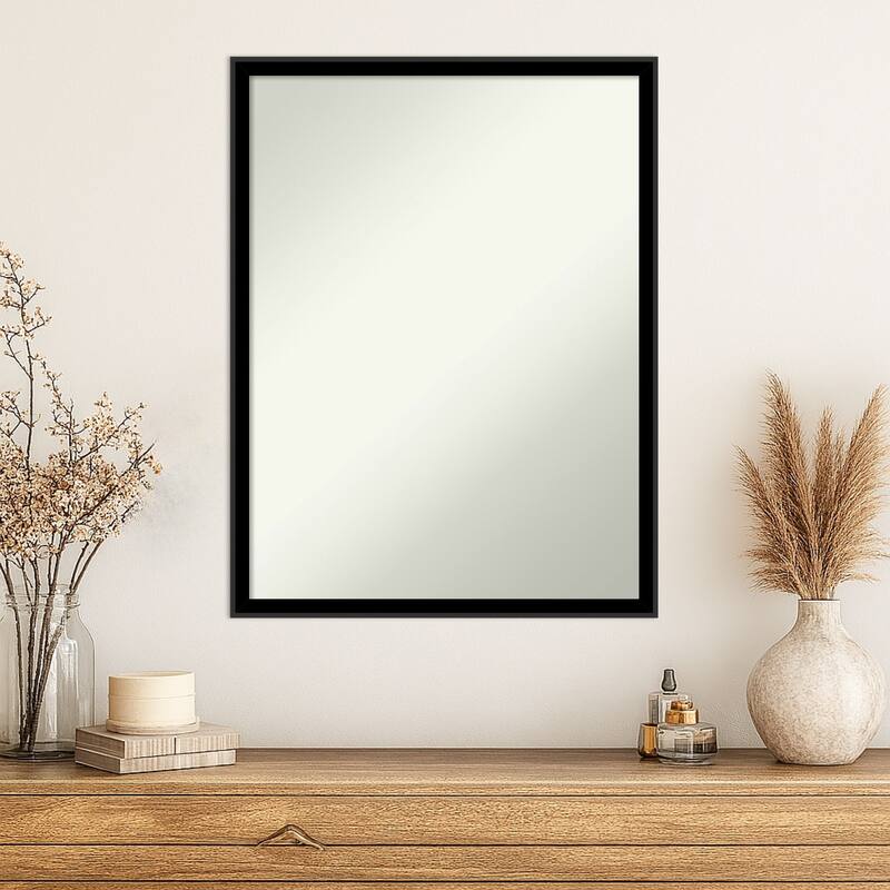 Incline Non-Beveled Wood Framed Wall Mirror