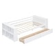 preview thumbnail 8 of 14, Twin Size Pine Wood Daybed Frame with Bookcase and Drawers