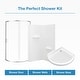 preview thumbnail 3 of 6, Ove Decors Breeze 32" Satin Nickel Shower Kit, Clear Panels, Walls and Base