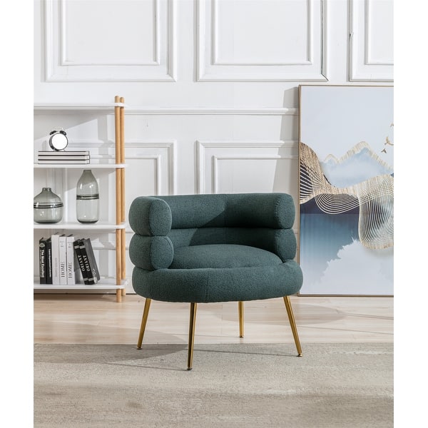 Modern Velvet Accent Chair Living Room Leisure Sofa with Golden Feet