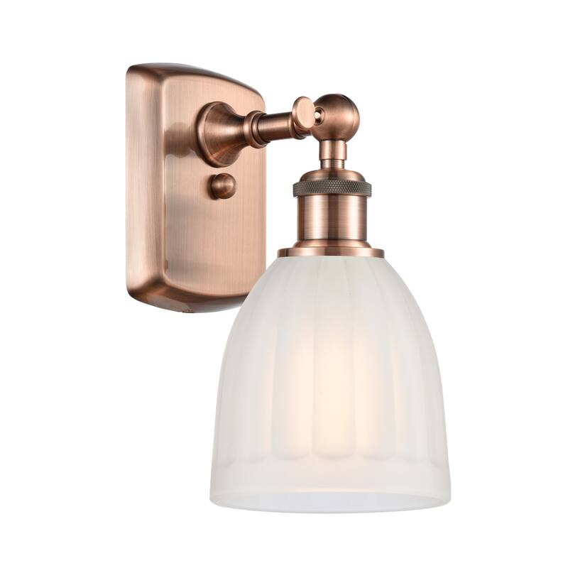 Innovations Lighting Brookfield 9" Tall Bathroom Sconce - Antique Copper / White