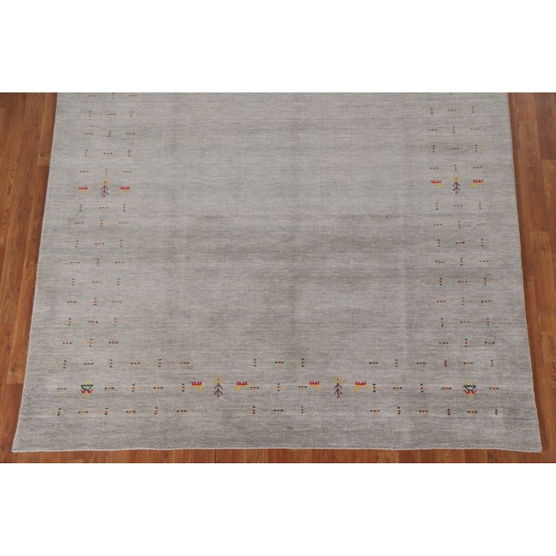 Gabbeh Area Rug Handmade Tribal Wool Carpet - 6'8"x 9'9"