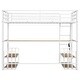 preview thumbnail 15 of 14, White Twin Size Metal Loft Bed with Desk, Storage Shelves and Charging Station