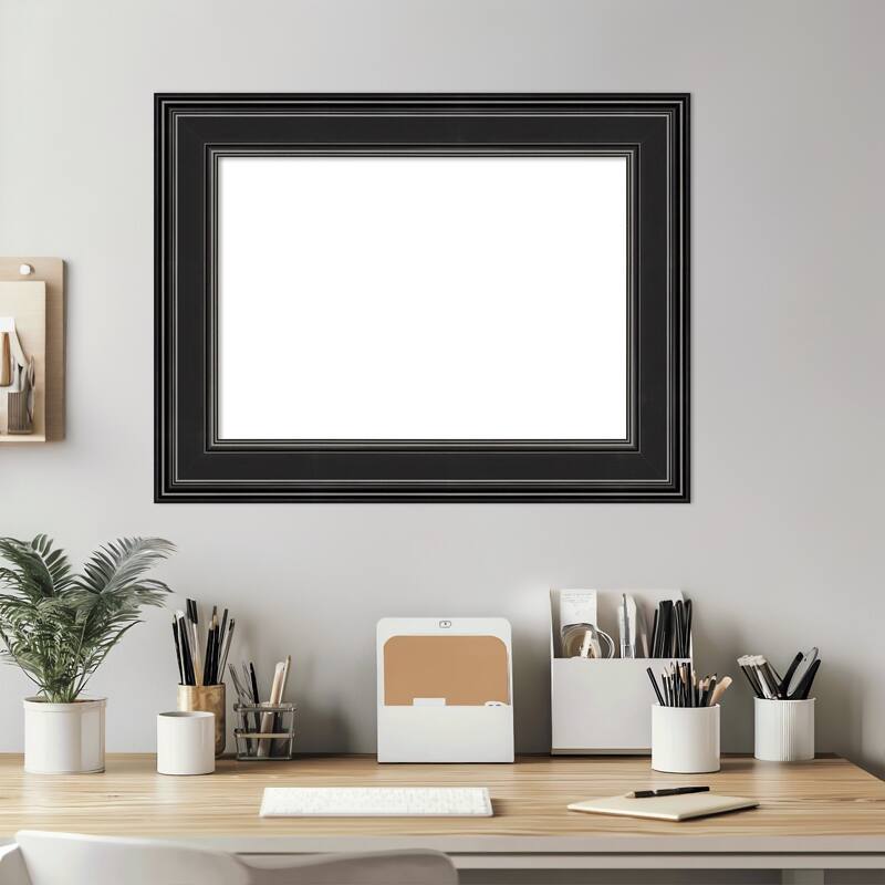 Amanti Art Ridge Black Framed Dry Erase Magnetic Board