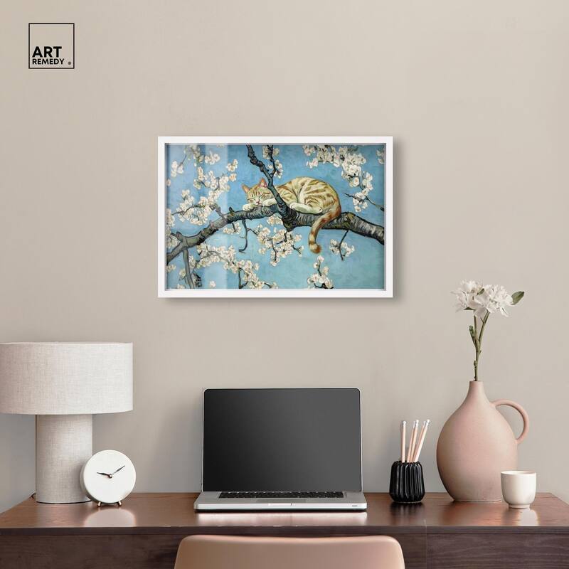 Autumn Blossom Kitten Shadowbox by Art Remedy