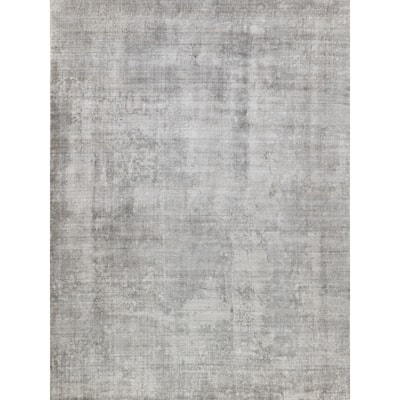 EXQUISITE RUGS Stone Wash Gazni Hand-loomed Wool/Bamboo Silk Grey/Taupe Area Rug.