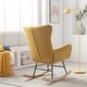 preview thumbnail 36 of 39, Velvet Armchair Wingback Comfy Rocker Chair with Thick Padded Seat for Nursery