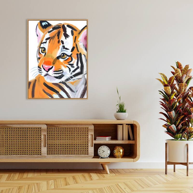 Tiger by Ohkimiko Framed Canvas Wall Art