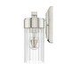 preview thumbnail 6 of 8, Hunter Gatz Ribbed Glass Vanity Wall Light - Bathroom - Glam, Fluted Glass - Damp Rated!