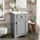 preview thumbnail 77 of 135, GDFStudio - Lisa 20" Bathroom Vanity with Ceramic Sink, Soft-Close Door & Storage Rack 1 Fake Drawer - Grey