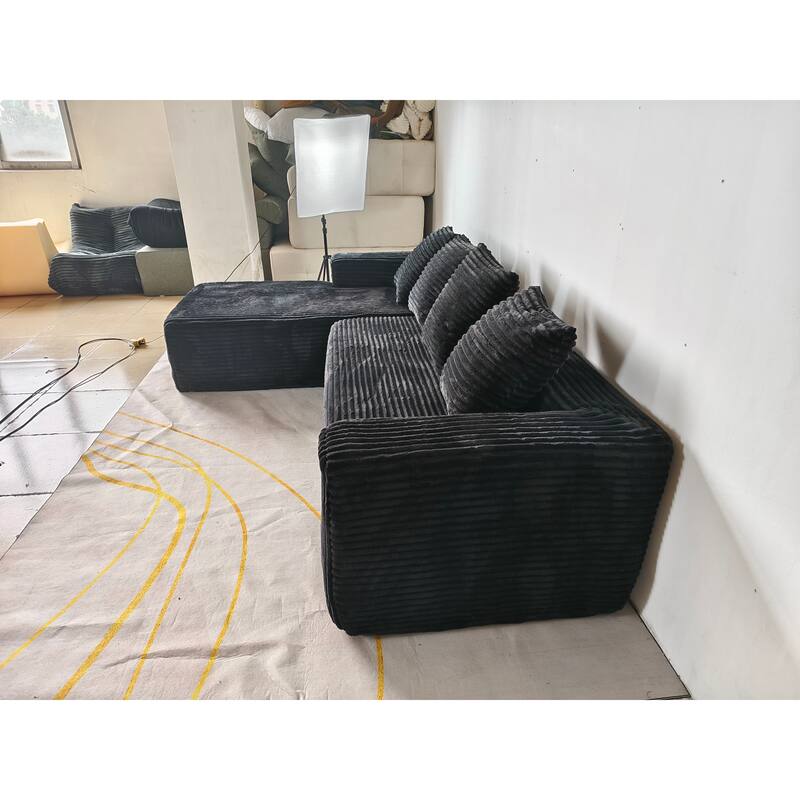 Cloud Sectional Sofa with Right-Facing L-Shape Chaise, Modern Modular Couch with Deep Seat, No Assembly Required