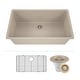 preview thumbnail 1 of 8, Lexicon Drop-In Quartz 32 Inch Single Bowl Kitchen Sink Kit - 32"x19" Galaxy Beige