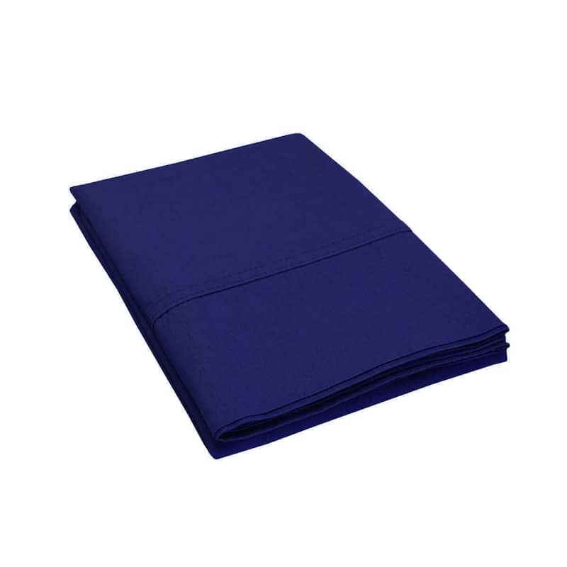 Superior 300TC Flynn Solid Cotton Percale Pillowcase - (Set of 2) - Standard - Crown Blue