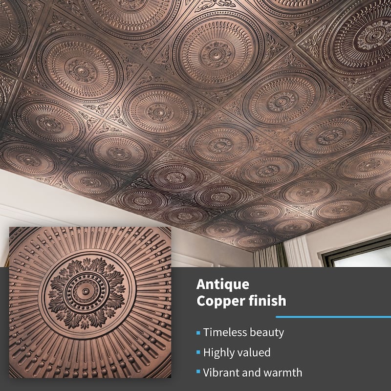 Art3d 12-Pack Drop Ceiling Tiles 24''X24'', Decorative PVC Ceiling Panels