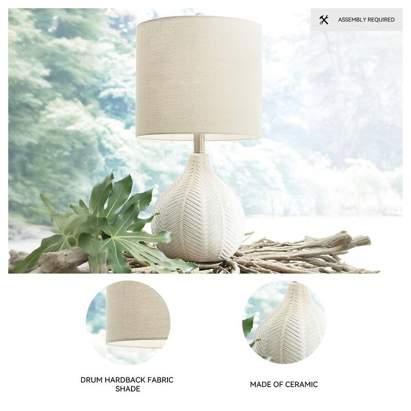 Signature Design by Ashley Rainermen Ivory Ceramic Table Lamp - 11" W x 11" D x 19.75" H