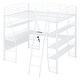 preview thumbnail 41 of 43, High Loft Bed with L-Shaped Desk and Storage Shelves, Metal Platform Bed with Curved Guardrail, USB Ports and Wireless Charging