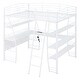 preview thumbnail 5 of 7, White Metal Loft Bed with 4 Layers of Shelves, L-Shaped Desk, Sockets, USB Ports, Wireless Charging