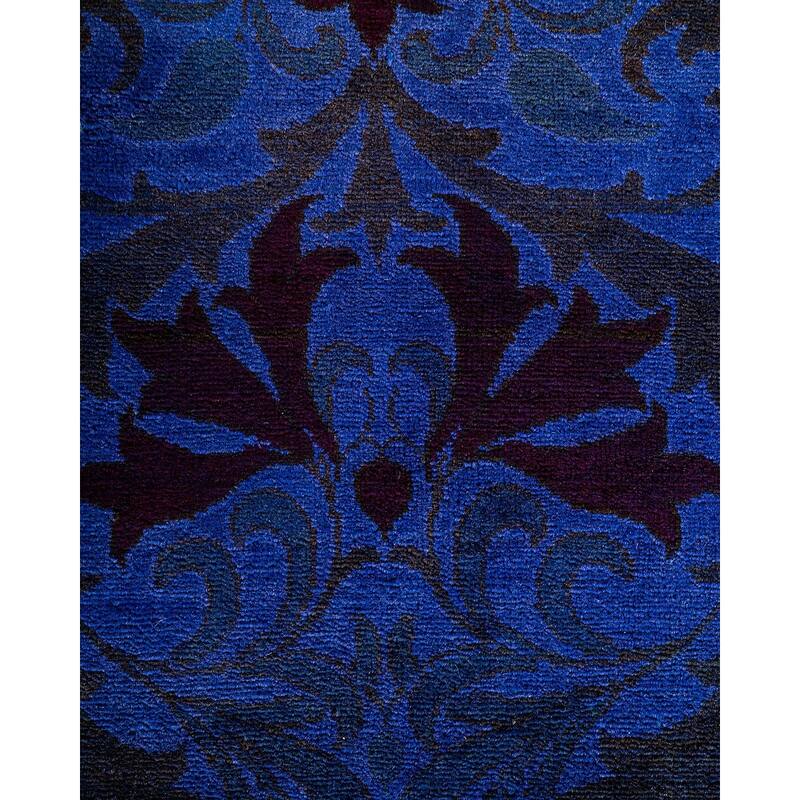 Overton Hand Knotted Wool Vintage Inspired Modern Contemporary Overdyed Purple Area Rug - 9' 3" x 12' 3"