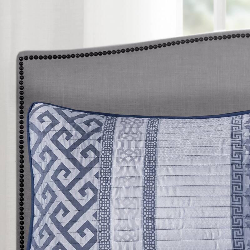 Madison Park Christian 4 Piece Jacquard Quilt Set with Throw Pillow