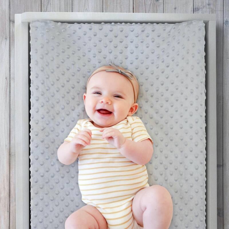 The Peanutshell Grey & White Minky Dot Changing Pad Covers, 2-Pack