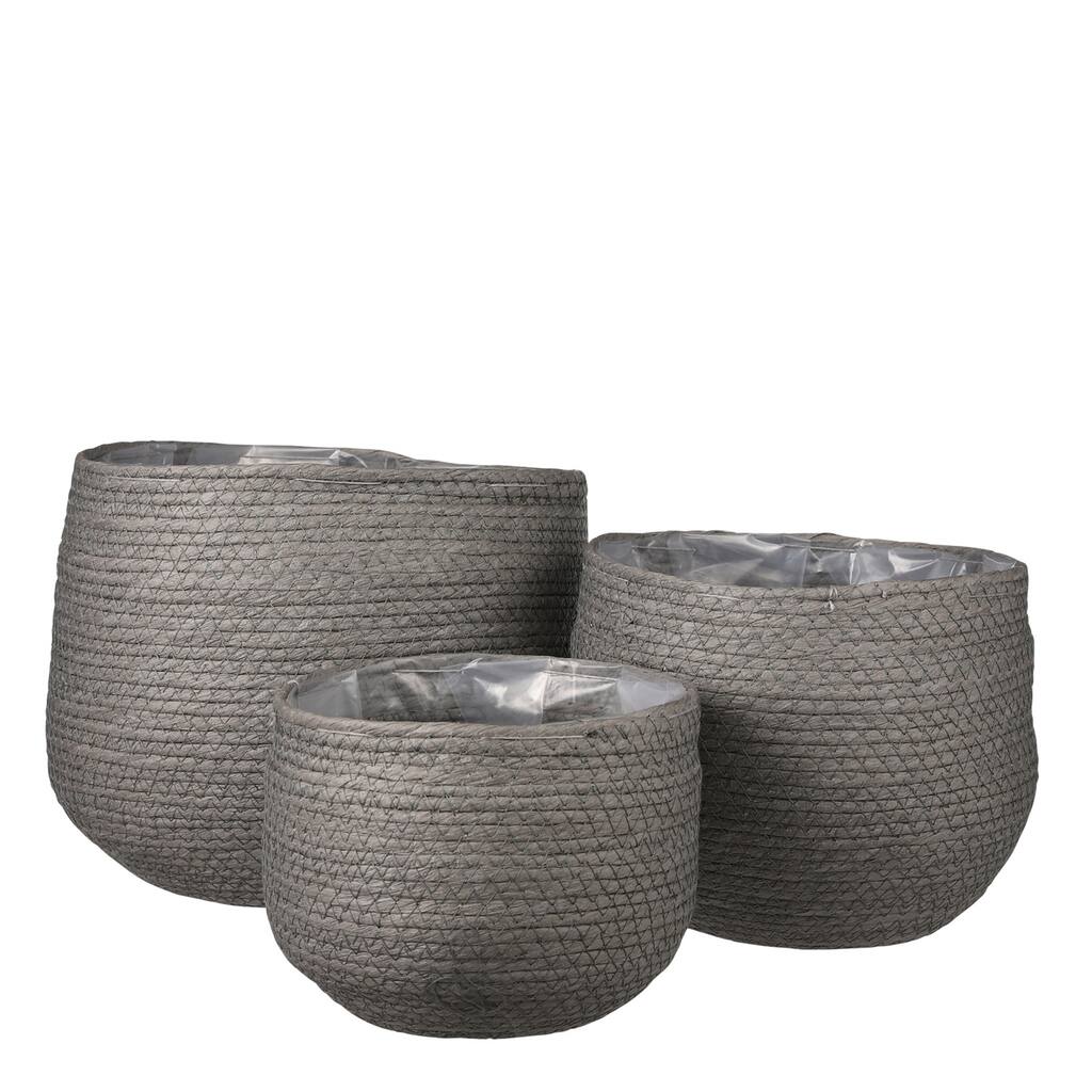 Set of 3 Jorck Basket Round Grey - ST