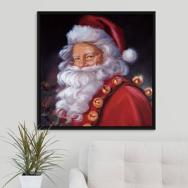 Shop Santa Portrait Black Float Frame Canvas Art Overstock