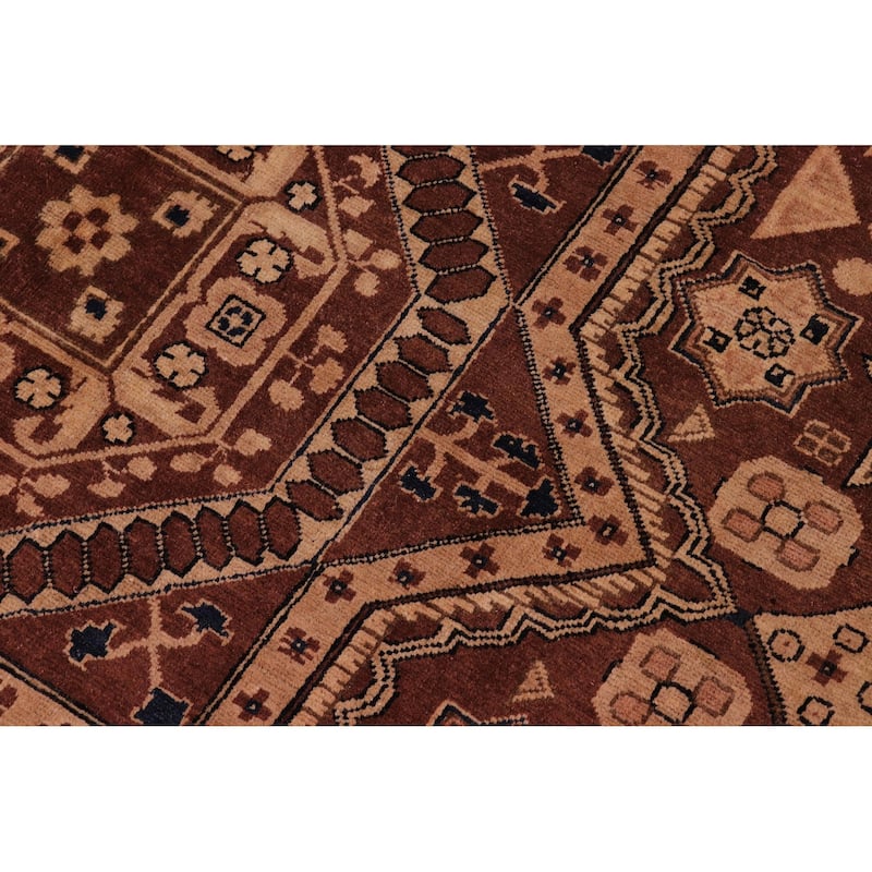 Rustic Heriz Ziegler Jolene Brown Tan Hand-Knotted Rug - 8'0'' x 9'10''