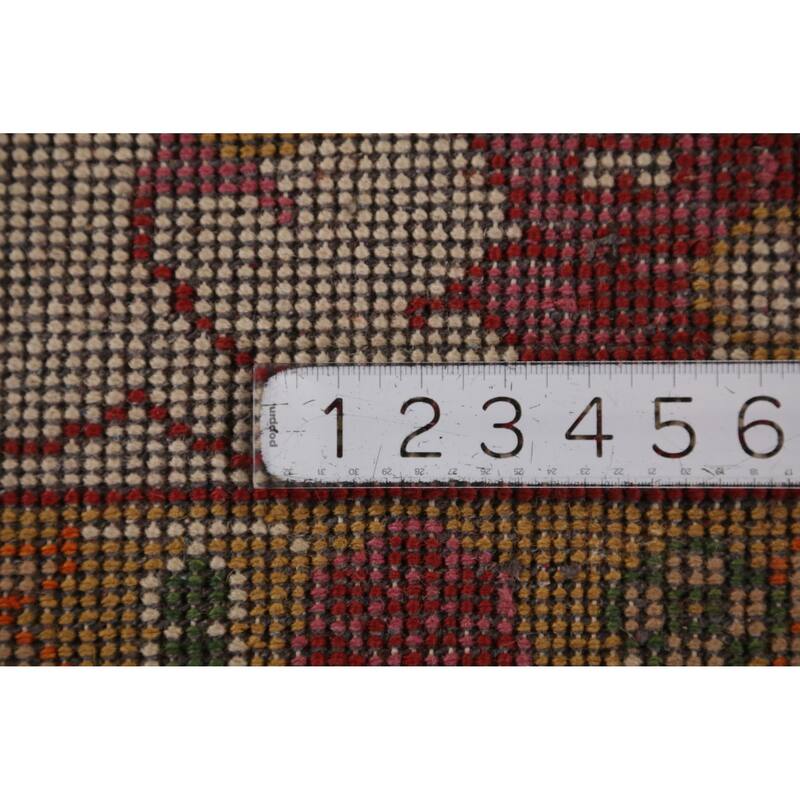 Red Floral Heriz Serapi Indian Area Rug Handmade Wool Carpet - 7'10" x 9'9"