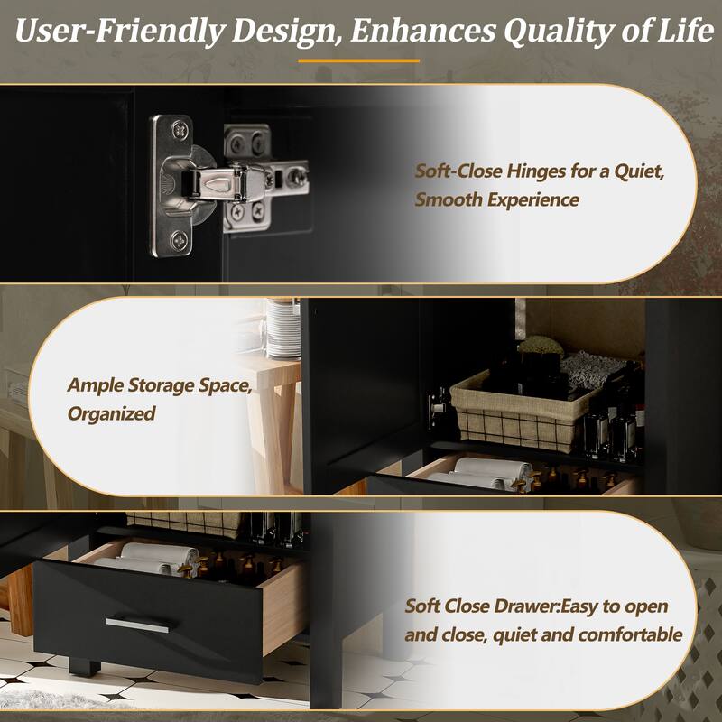20.28" Modern Bathroom Vanity with Ceramic Sink, Solid Wood Frame, and Drawer -Ideal for Small Bathrooms