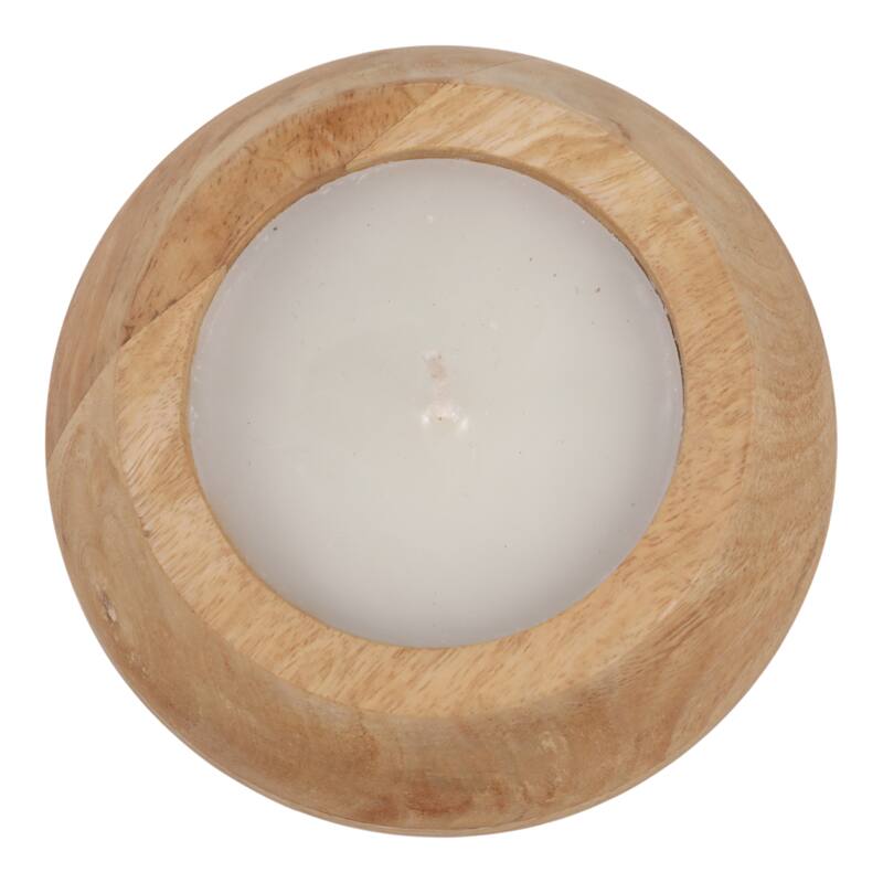 Decorative Vanilla Scented Mango Wood Bowl Candle