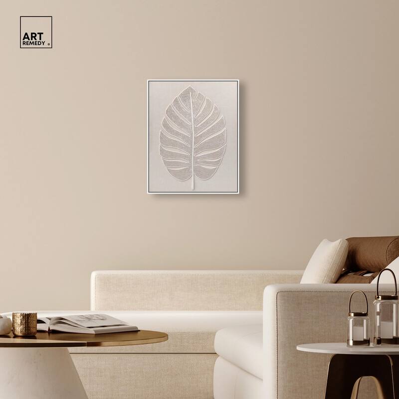 Linen Leaf I Canvas by Art Remedy