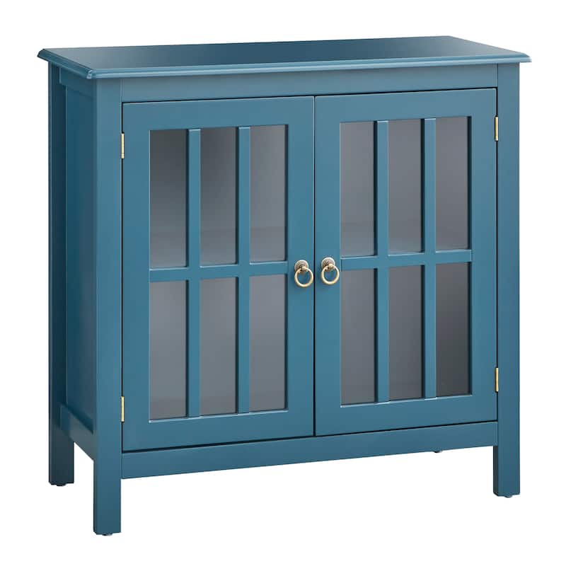 Simple Living Portland 2-Door Glass Cabinet