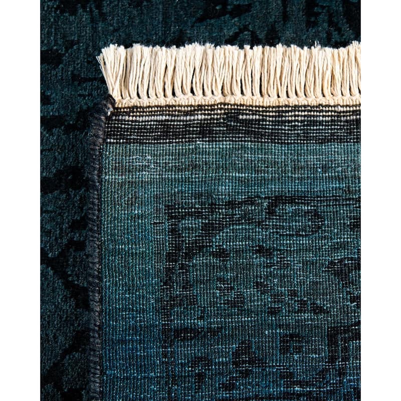 Fine Vibrance, One-of-a-Kind Hand-Knotted Area Rug - Black, 2' 6" x 19' 3" - 2' 6" x 19' 3"