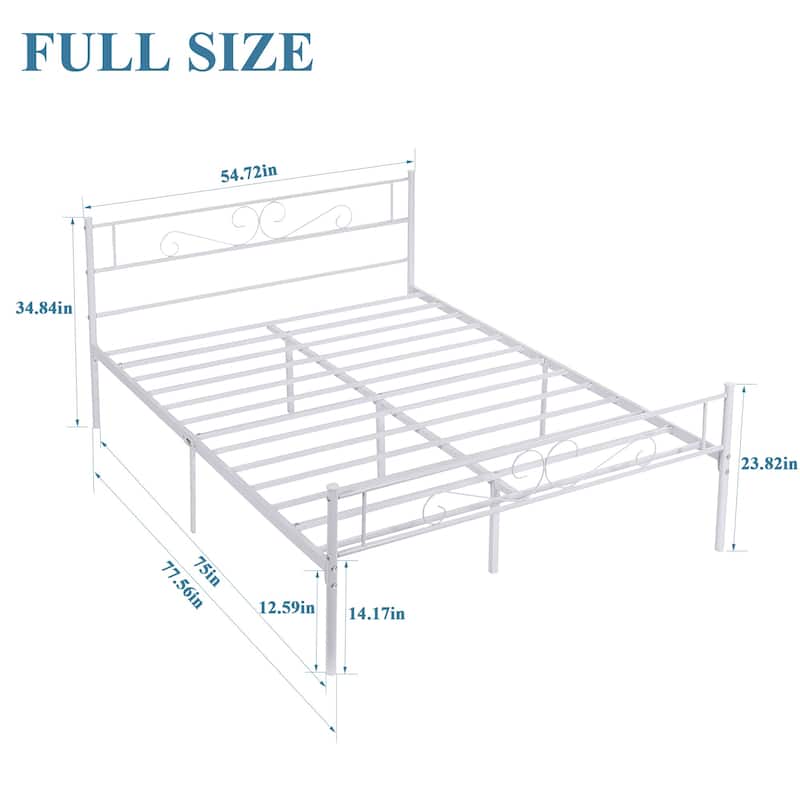 VECELO Premium Platform Bed Frame with Headboard,Easy Set-up Twin/Full/Queen Size Bed