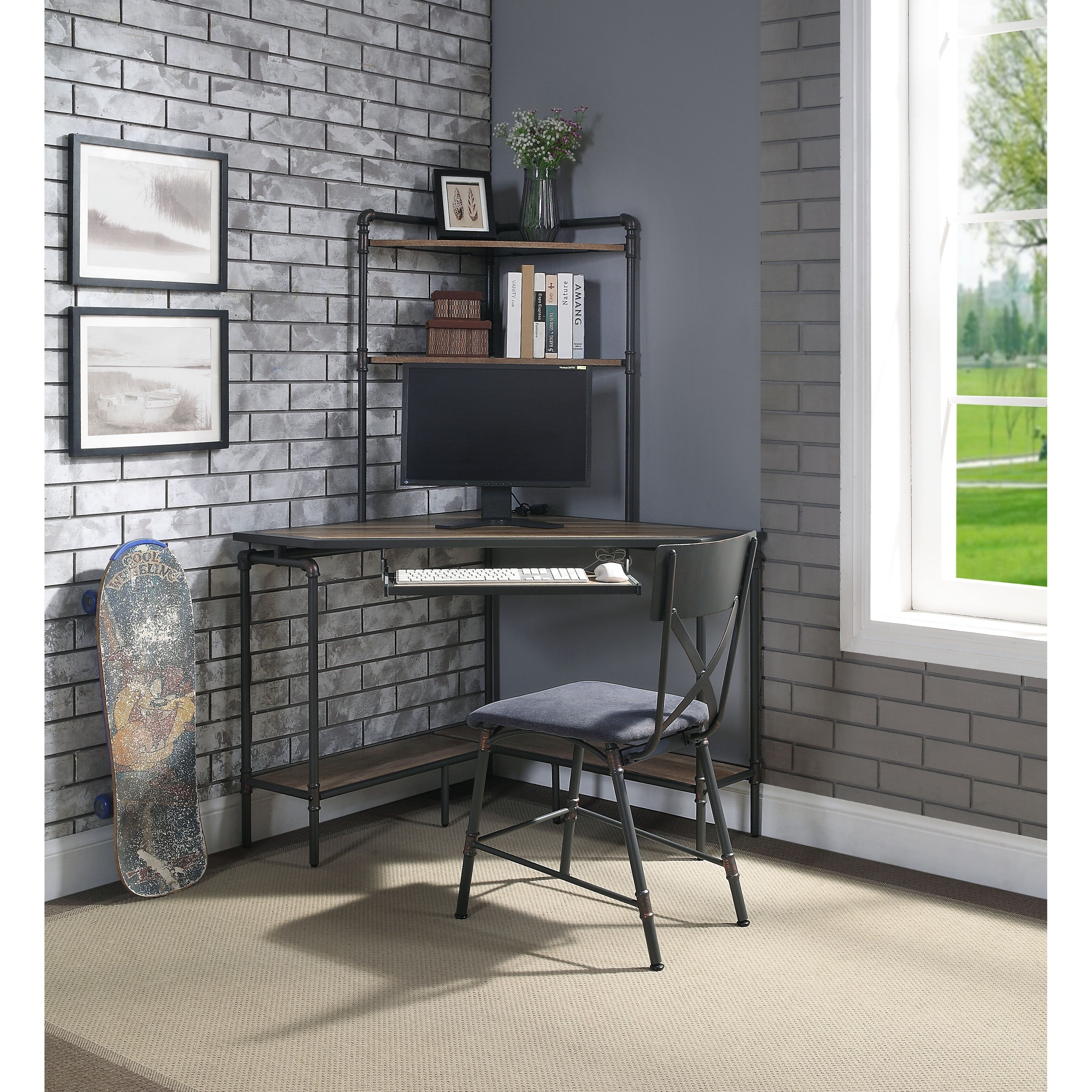 36 computer desk online with keyboard tray