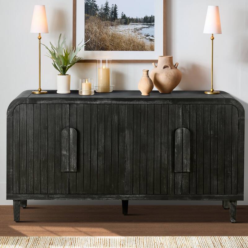 59'' Farmhouse Curved Vintage Storage
