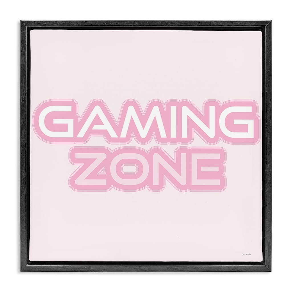 Stupell Pastel Pink Gaming Zone Framed Floater Canvas Wall Art Design By Yass Naffas Designs