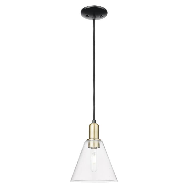 Innovations Lighting Endless Possibilities Arcadia - Berkshire Glass - 1 Light 8" Cord Hung Mini Pendant - Clear/Black Antique Brass