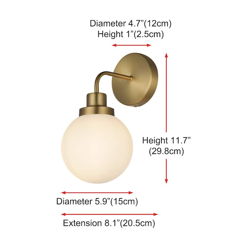 Elegant Lighting LD7030W8 Hanson 12" Tall Bathroom Sconce
