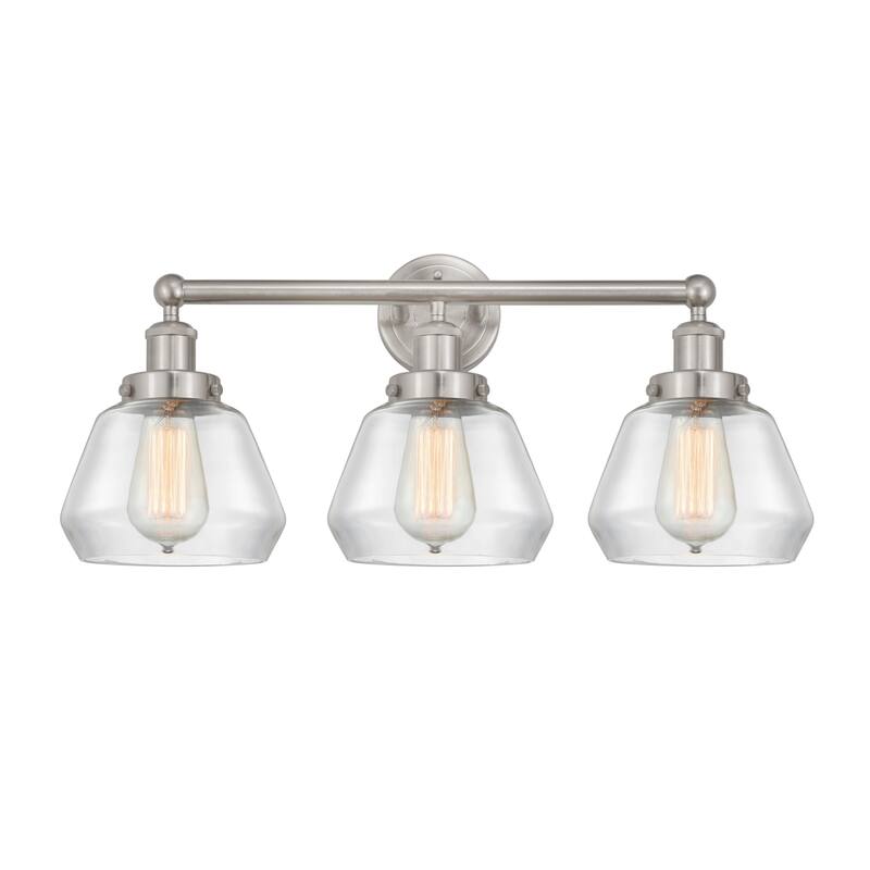Innovations Lighting 616-3W-10-25 Fulton Vanity Fulton 3 Light 25" - Brushed Satin Nickel / Clear