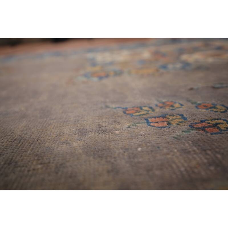 Grey Tabriz Persian Vintage Area Rug Hand-Knotted Bedroom Wool Carpet - 7'10" x 11'0"