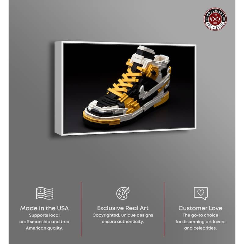 Notoriart Toy Sneaker Black Framed Sneaker 1 Piece Canvas Wall Art