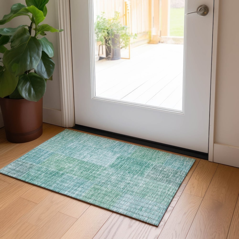 Machine Washable Indoor/ Outdoor Chantille Vintage Patchwork Rug