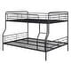 preview thumbnail 6 of 20, Contemporary & Simple Full XL over Queen Metal Bunk Bed with Full-length Guardrails, Save Space or Split Into 2 Beds, Black